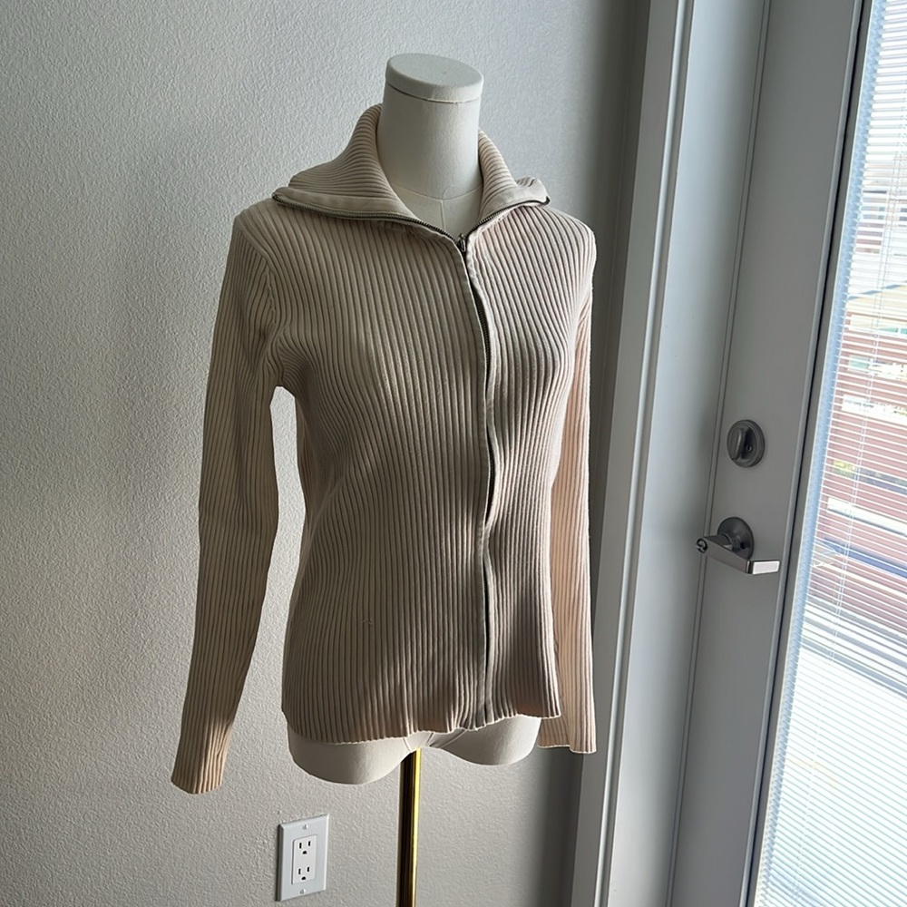 Ribbed zip up Cardigan